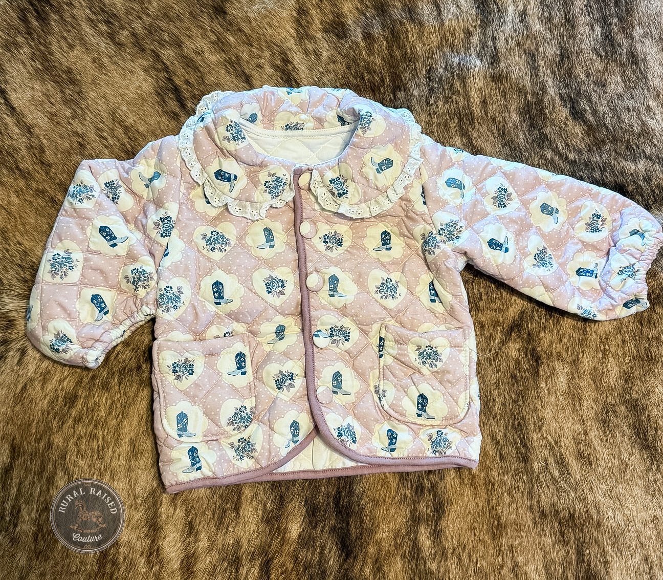 Boot Lace Quilted Button Jacket